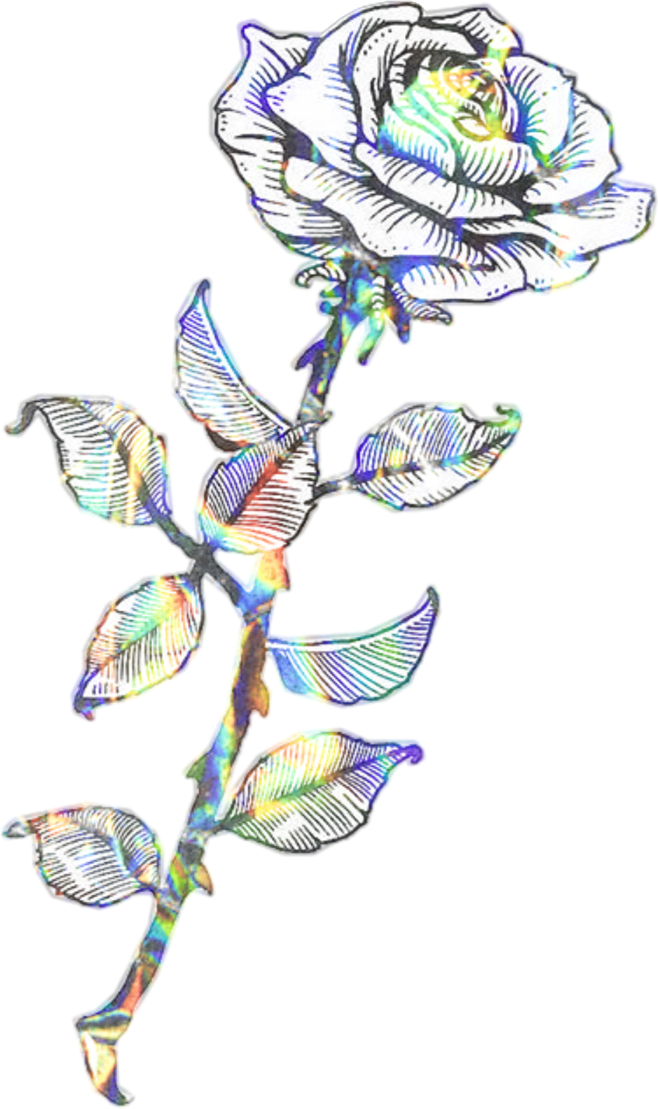 Flower Glitch Glitter Tattoo Sketch - Glitch Tattoo Flower, HD Png Download PNG with transparent background