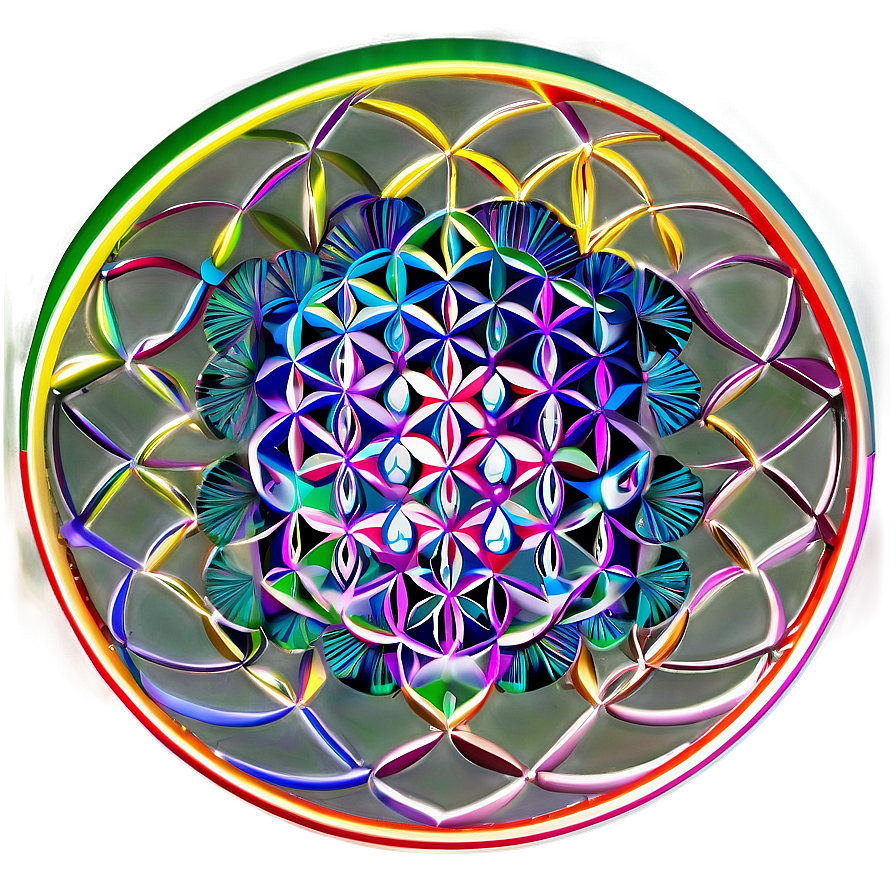 Flower Of Life Geometric Outline Png 06252024