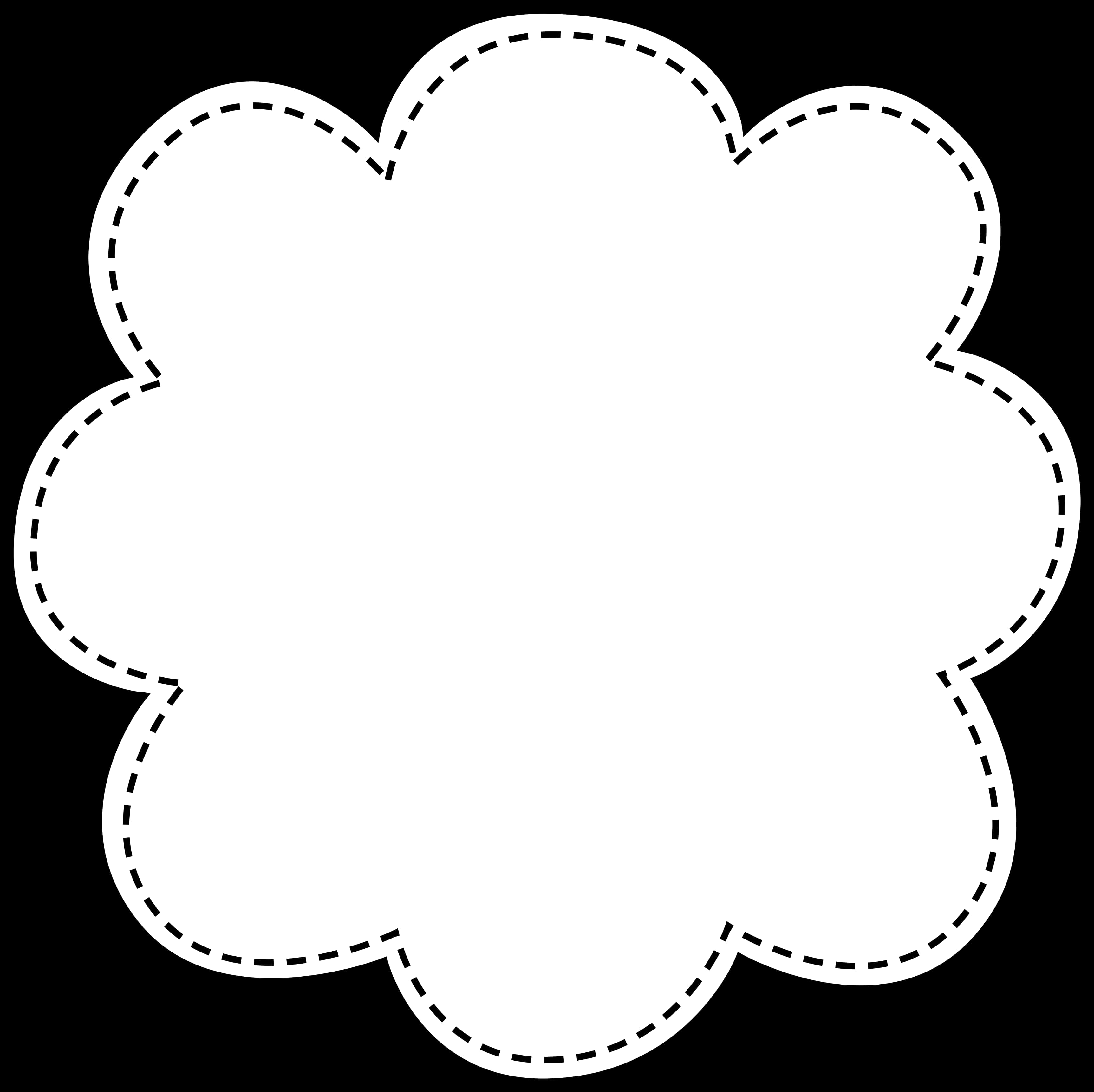 Flower Outline Shape Graphic