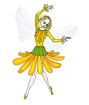 Flower Petal Fairy Illustration PNG with transparent background
