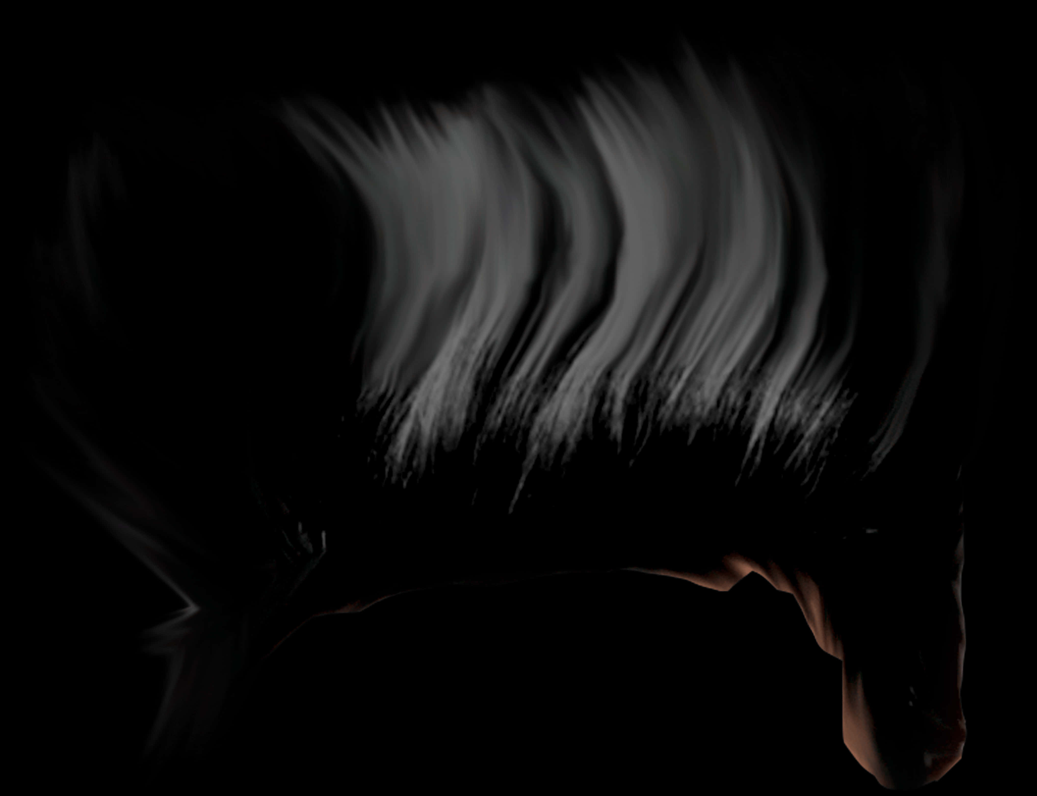 Flowing_ Black_ Hair_in_ Darkness