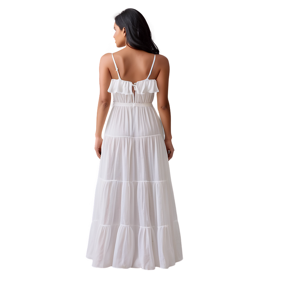 Flowy White Maxi Dress PNG 61 PNG image with a transparent background, free high-resolution download