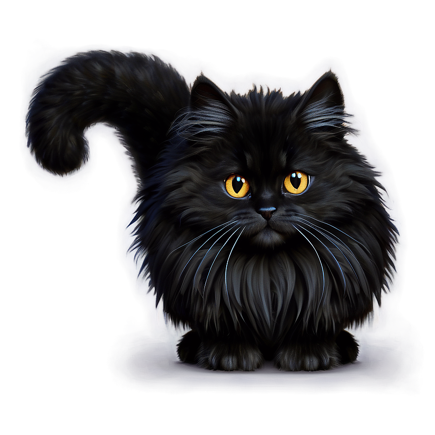 Fluffy Black Cat Png 56