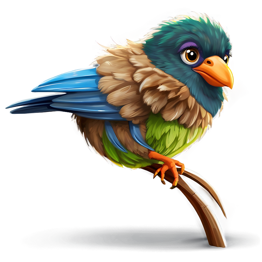 Fluffy Cartoon Bird Png Poy57