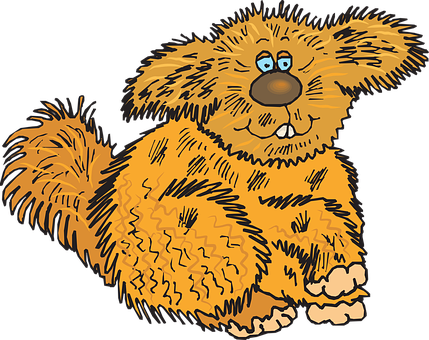Fluffy_ Cartoon_ Dog_ Illustration PNG with transparent background