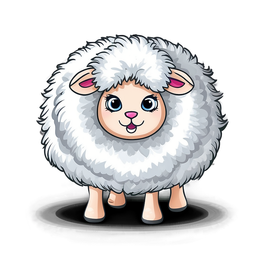 Fluffy Cartoon Sheep Png Wuh92