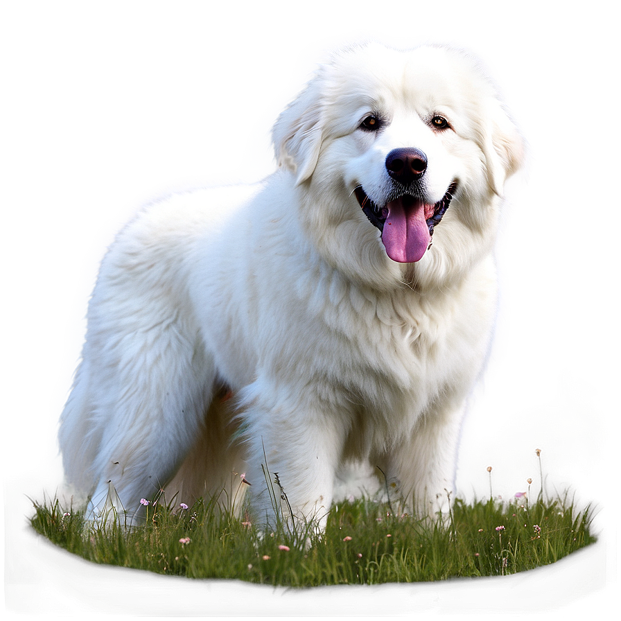 Fluffy Great Pyrenees In Field Png 06292024