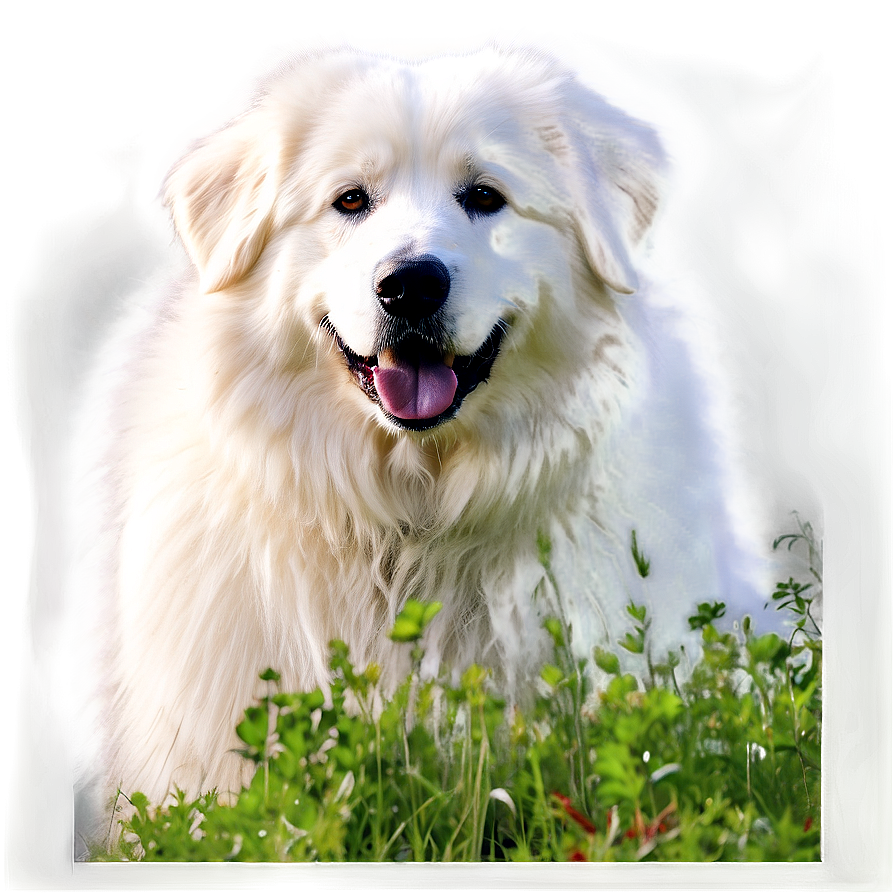 Fluffy Great Pyrenees In Field Png 60