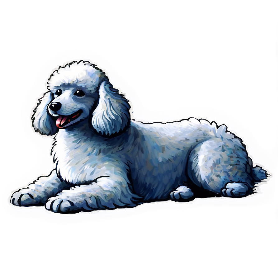 Fluffy Poodle Sketch PNG idf62 PNG with transparent background