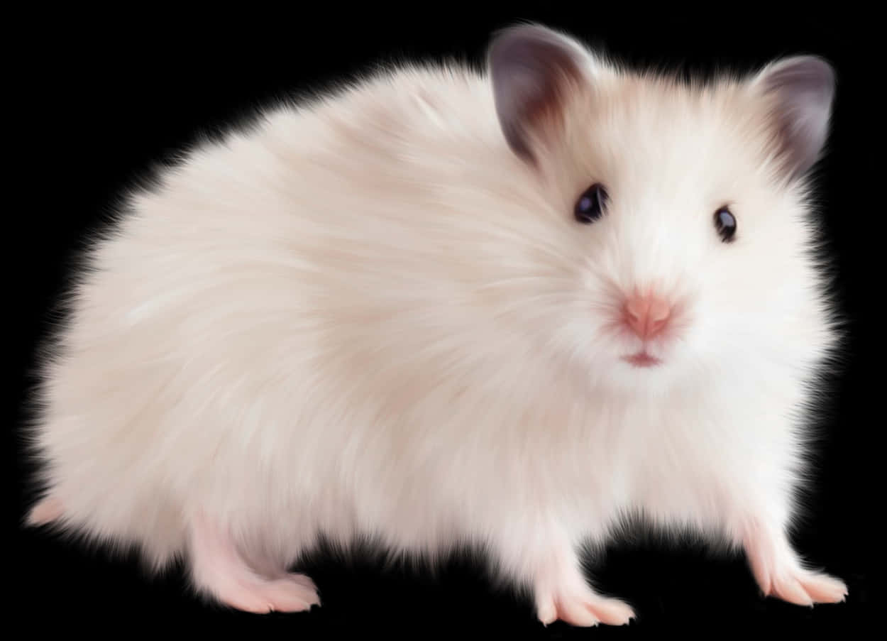 Fluffy White Hamster