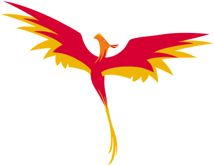 Flying Burning Phoenix With Two Red Long Wings With - Phoenix Clipart Png, Transparent Png PNG with transparent background
