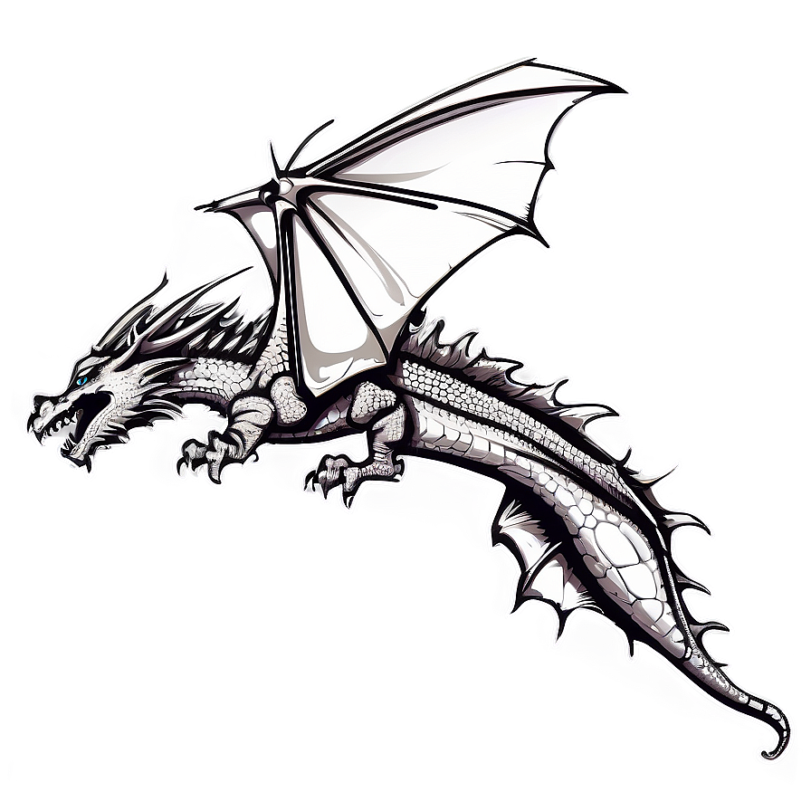 Flying Dragon Outline Clipart Png Bul5