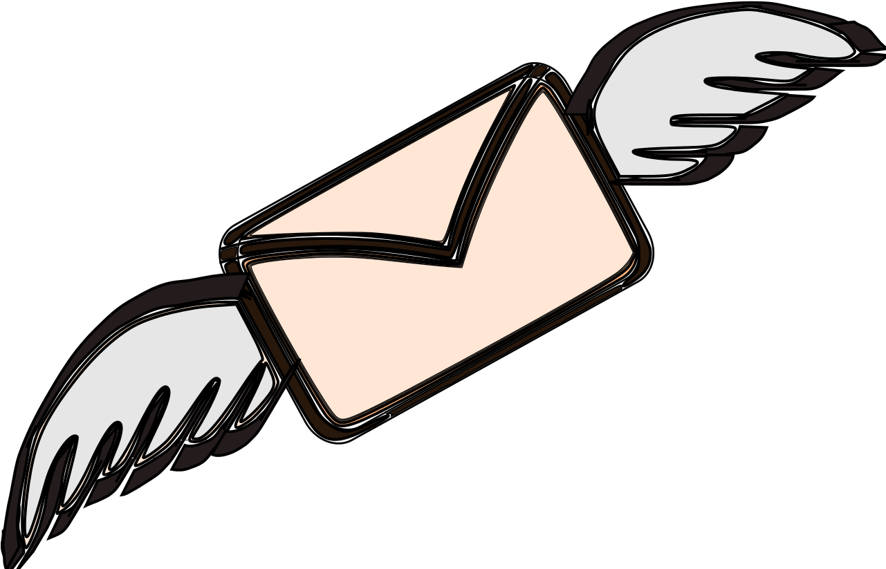 Flying Envelope Illustration PNG image with a transparent background, free high-resolution download