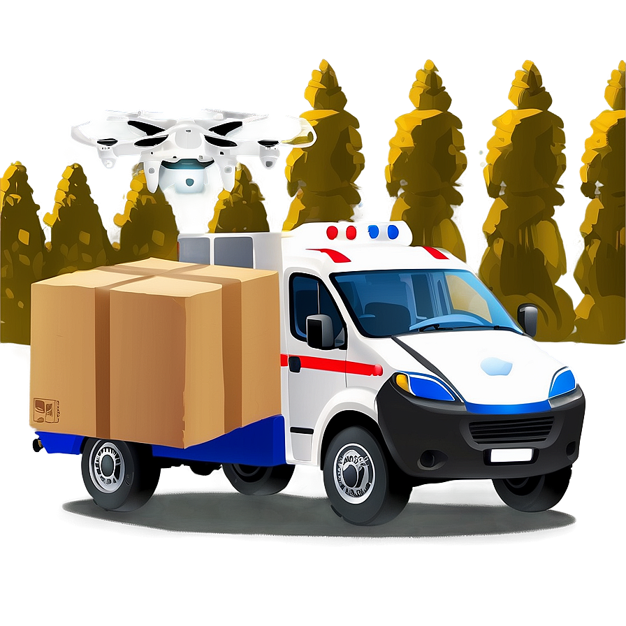 Flying Mail Delivery Drone Truck Png Enw97