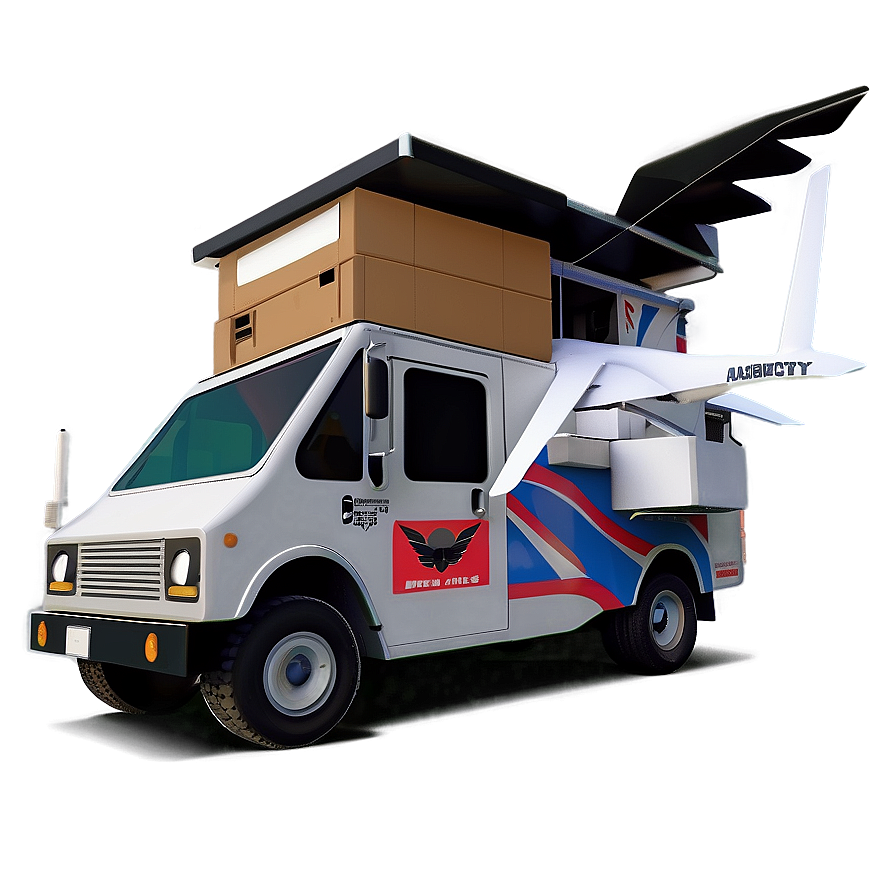 Flying Mail Delivery Drone Truck Png Vdg65