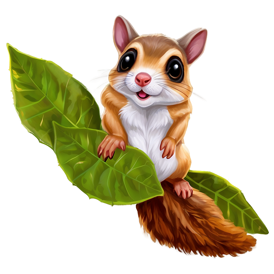 Flying Squirrel With Leaves Png 22