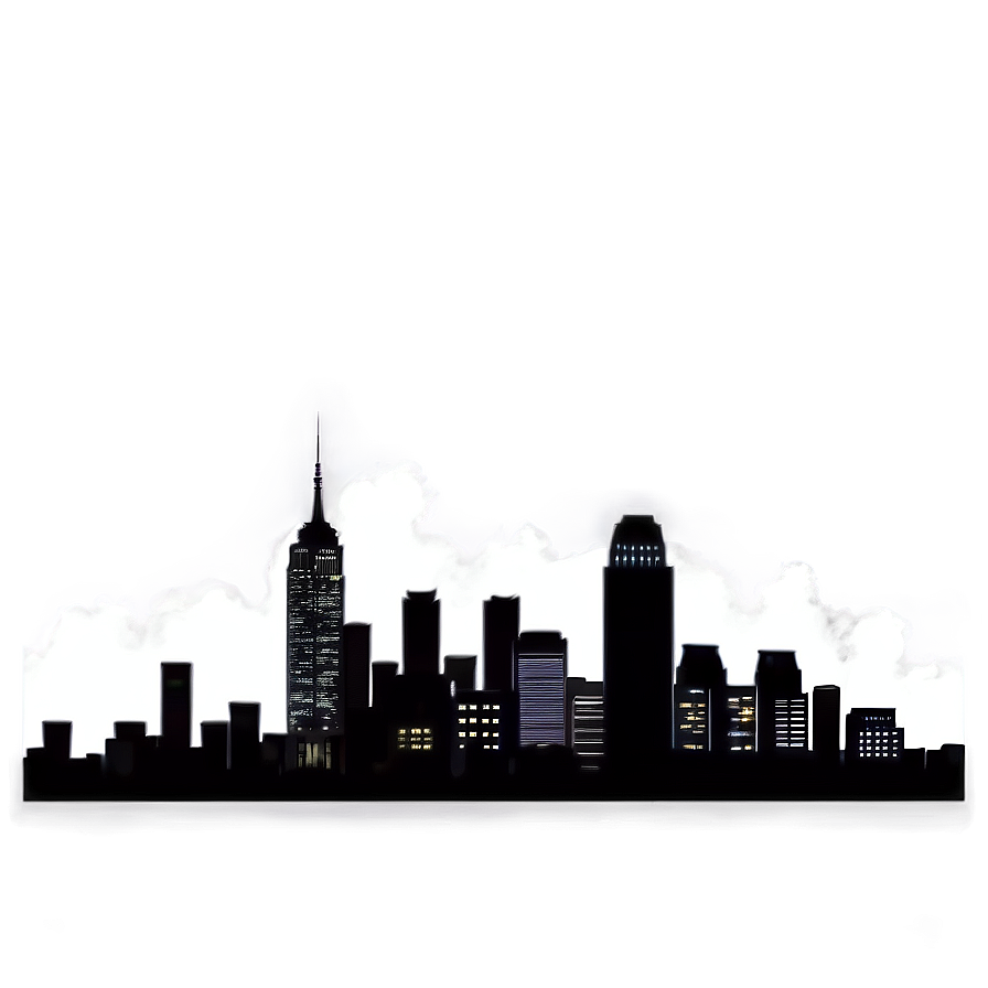 Foggy City Skyline Png Akh21