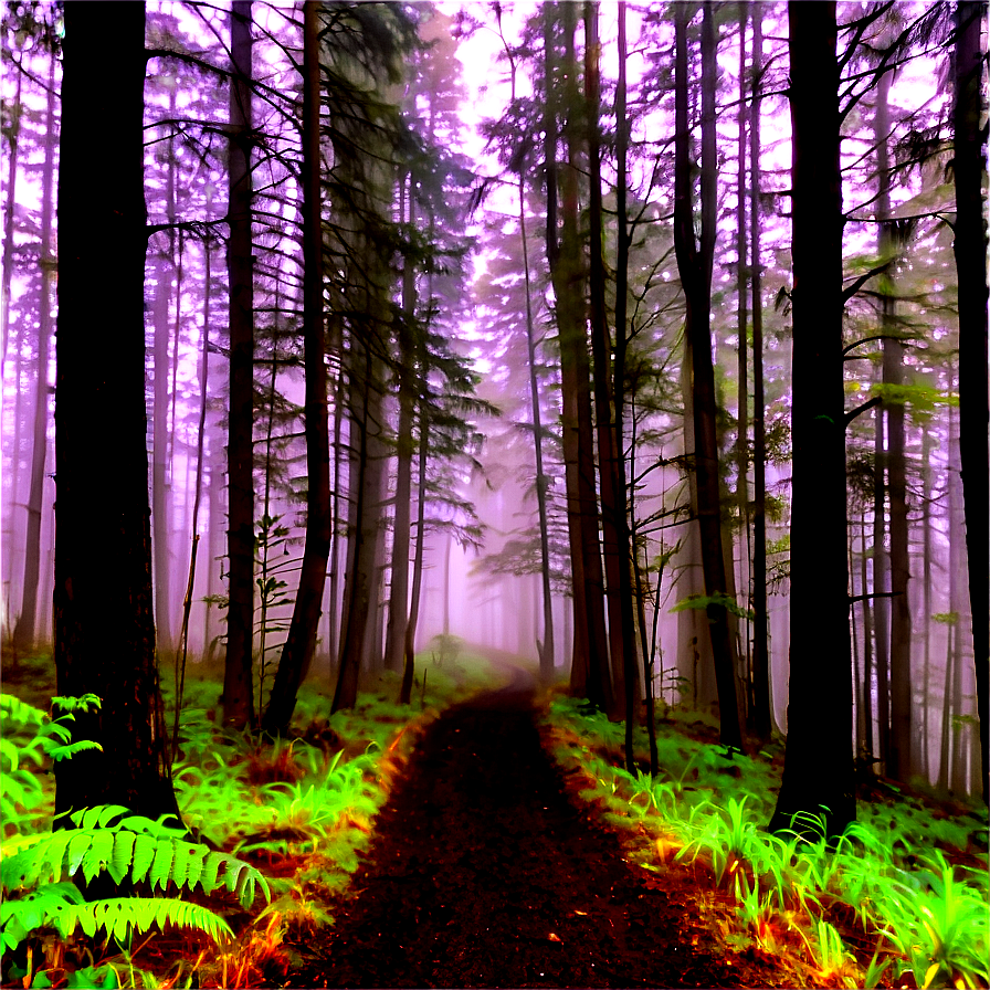 Foggy Forest Trail Photo Png 72