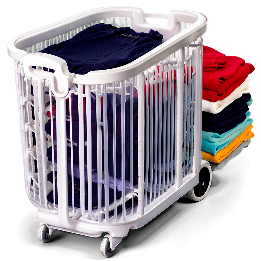 Folding Laundry Basket On Wheels Png Xvj30