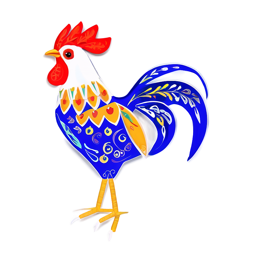 Folk Art Rooster Png Opb