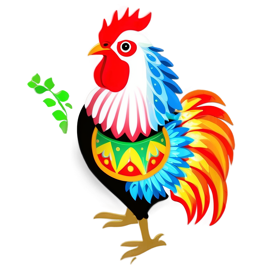 Folk Art Rooster Png Urb