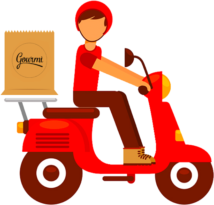 Food Delivery Scooter Illustration