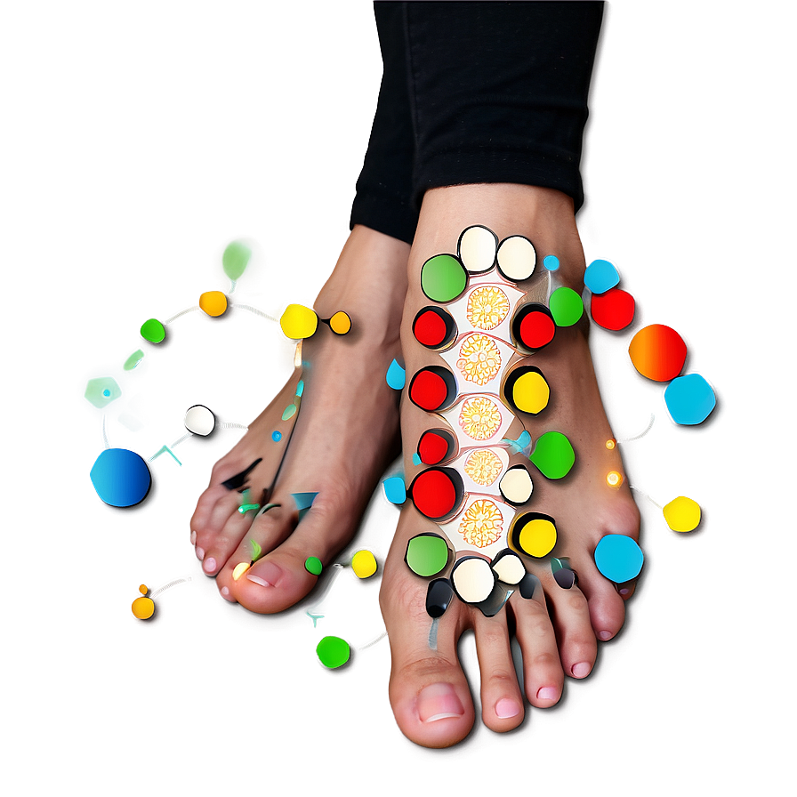 Foot with Reflexology Points PNG dmj PNG with transparent background