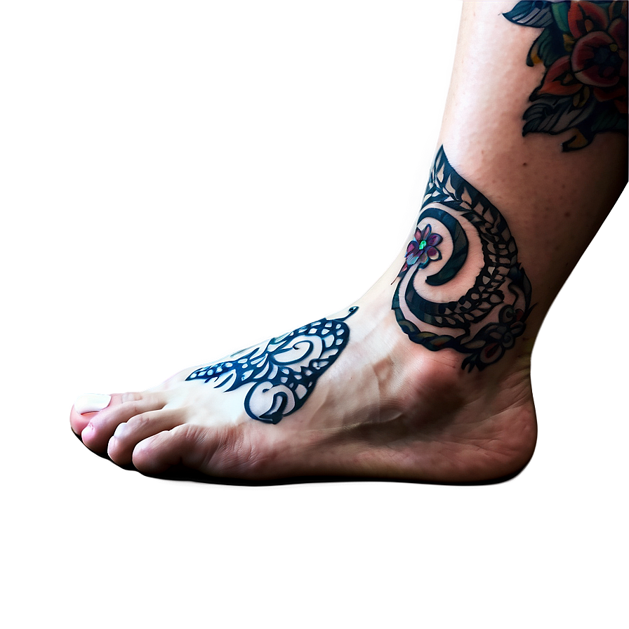 Foot with Tattoo Design PNG hlp PNG with transparent background