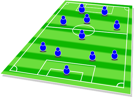 Football Formation Graphic PNG with transparent background