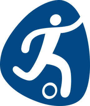 Football Icon Blue Background PNG with transparent background