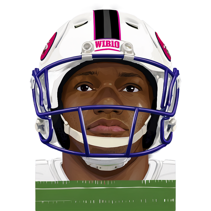 Football Player Helmet Portrait