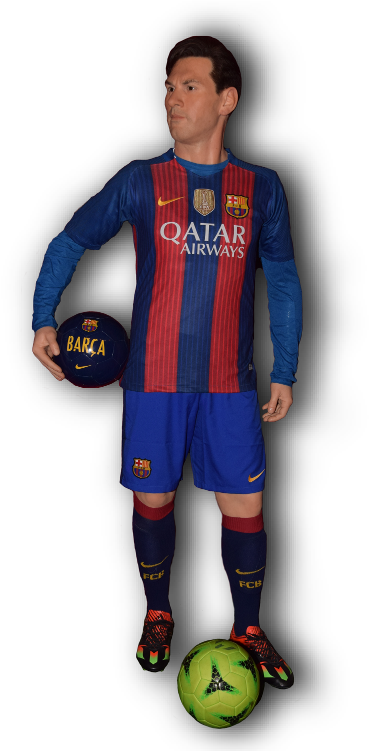 Football Playerin F C Barcelona Kit