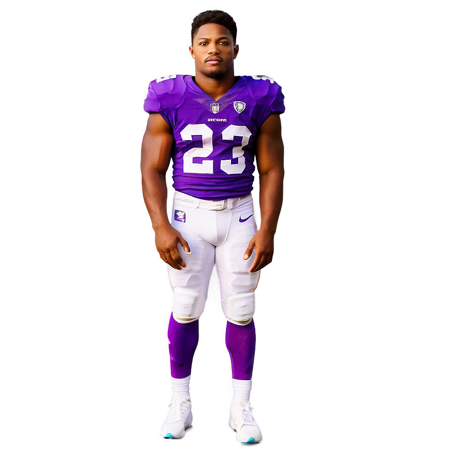 Football Playerin Purple Uniform Number23