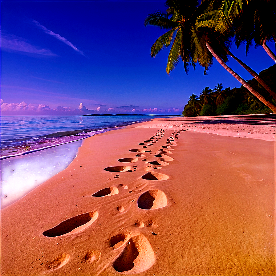 Footprints Leading To Sandy Beach Png 06242024