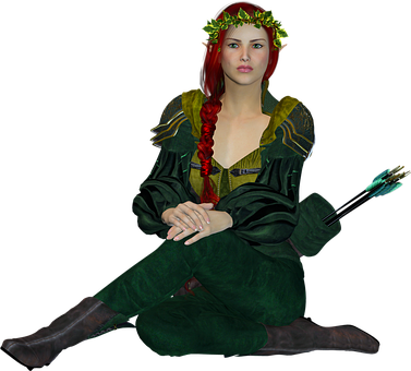 Forest Archer Fairy PNG with transparent background