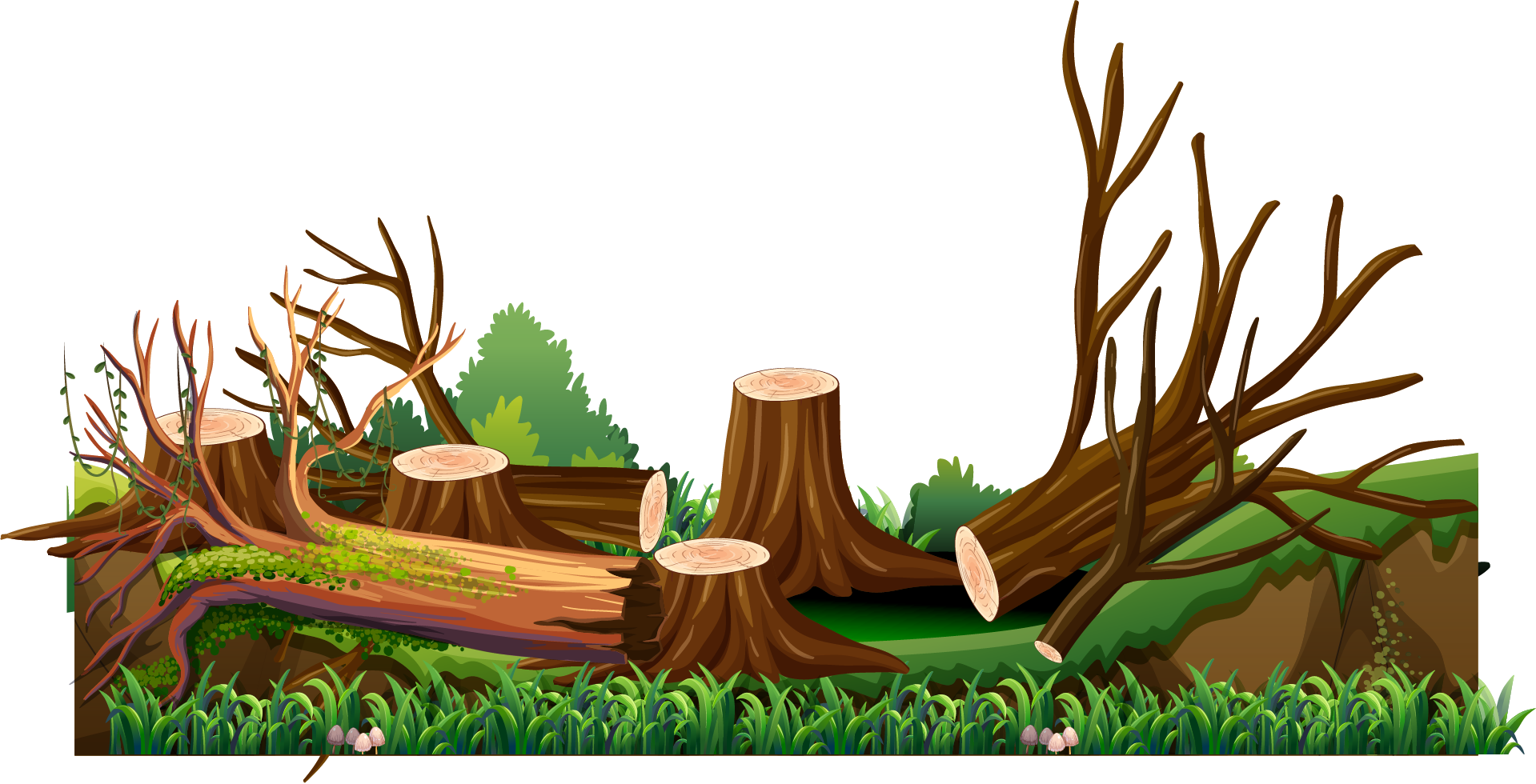 Hand Painted Cutting Transprent - Cutting Down Trees Cartoon, HD Png Download PNG with transparent background