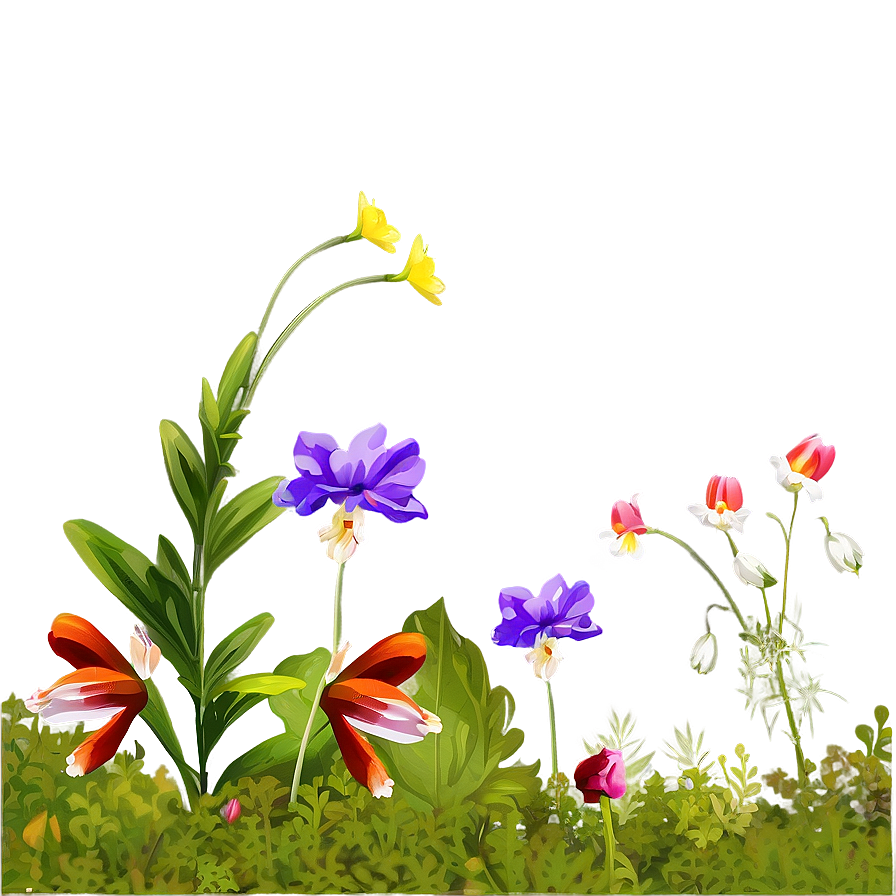 Forest Edge Wildflowers PNG fgs76 PNG with transparent background