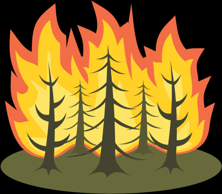 Forest Fire Vector Illustration