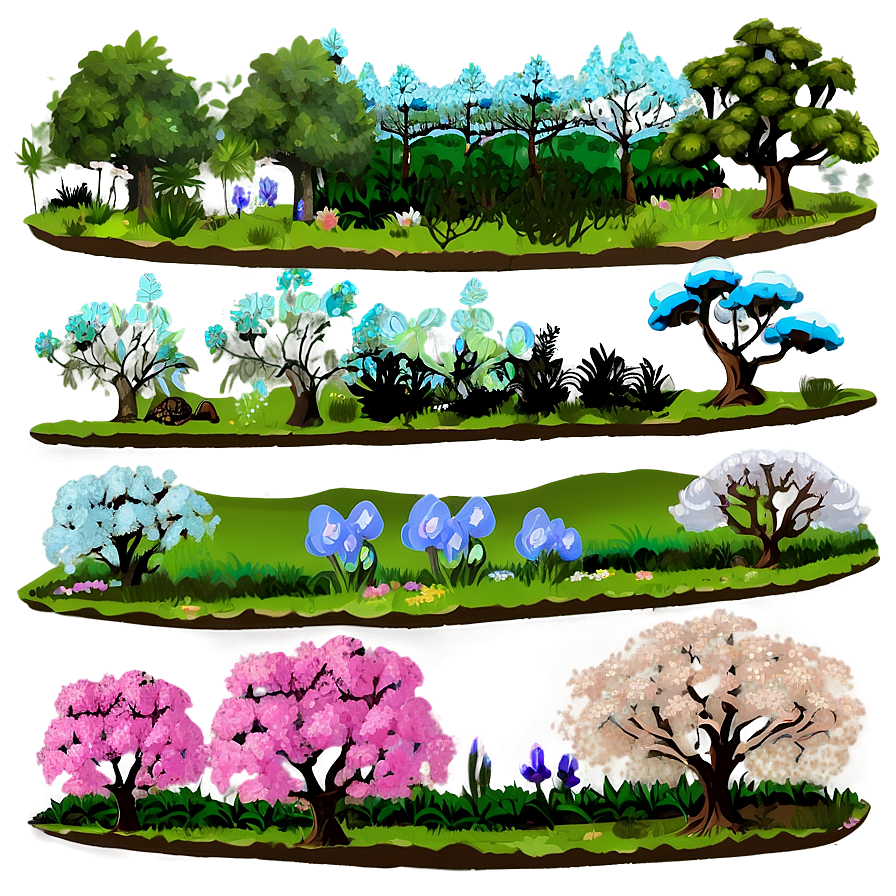 Forest In Spring Bloom Png How98