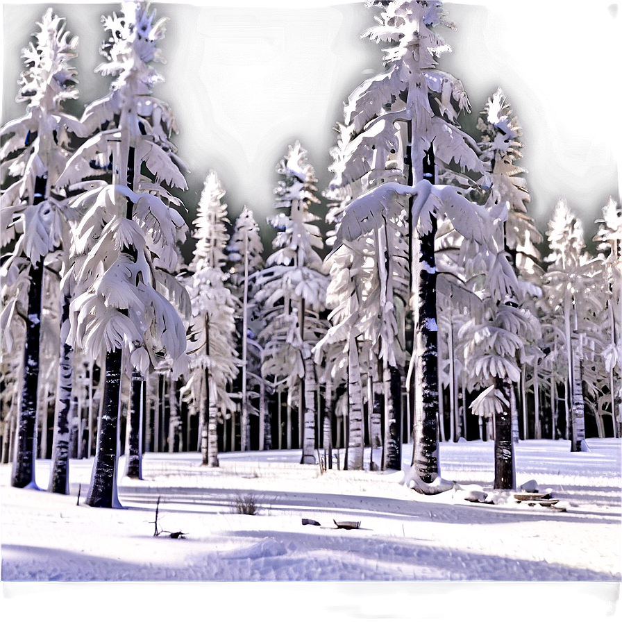 Forest In Winter White Png Kow