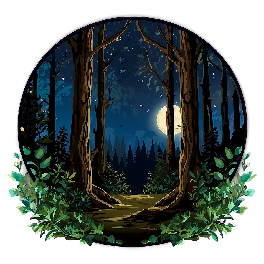 Forest Moonlight Clipart Png Pmr