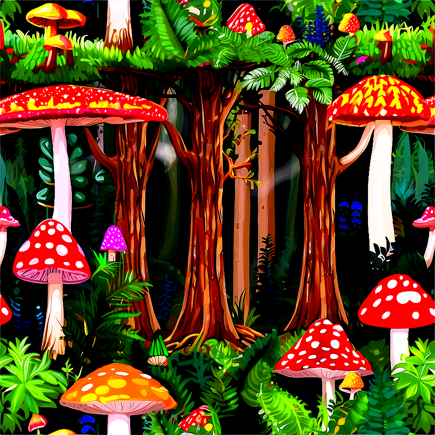 Forest Mushroom Wonderland Png Sjj