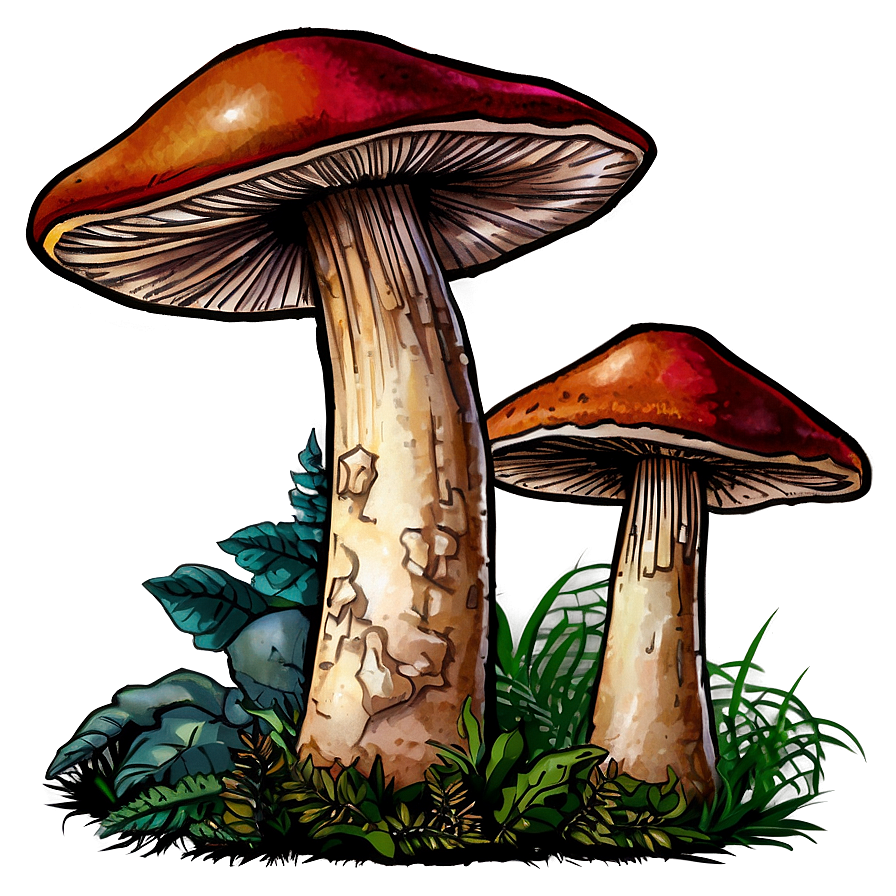 Forest Mushrooms PNG raq PNG with transparent background
