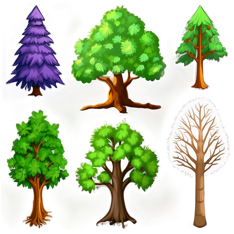 Forest Tree Types Clipart Png 06262024