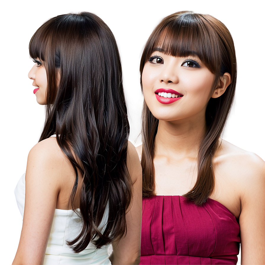 Formal Hairstyle With Bangs Png Jmo