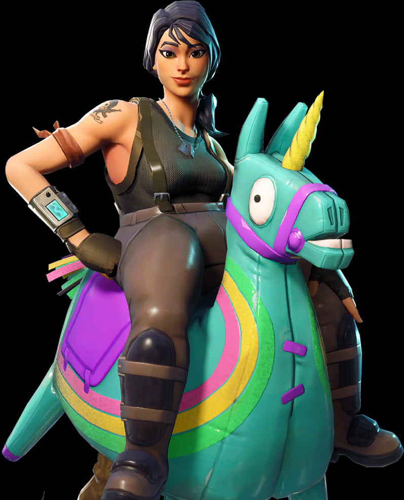 Fortnite Character Riding Llama Inflatable