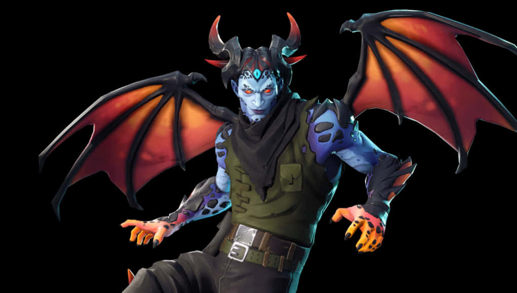 Fortnite Demonic Winged Skin PNG with transparent background