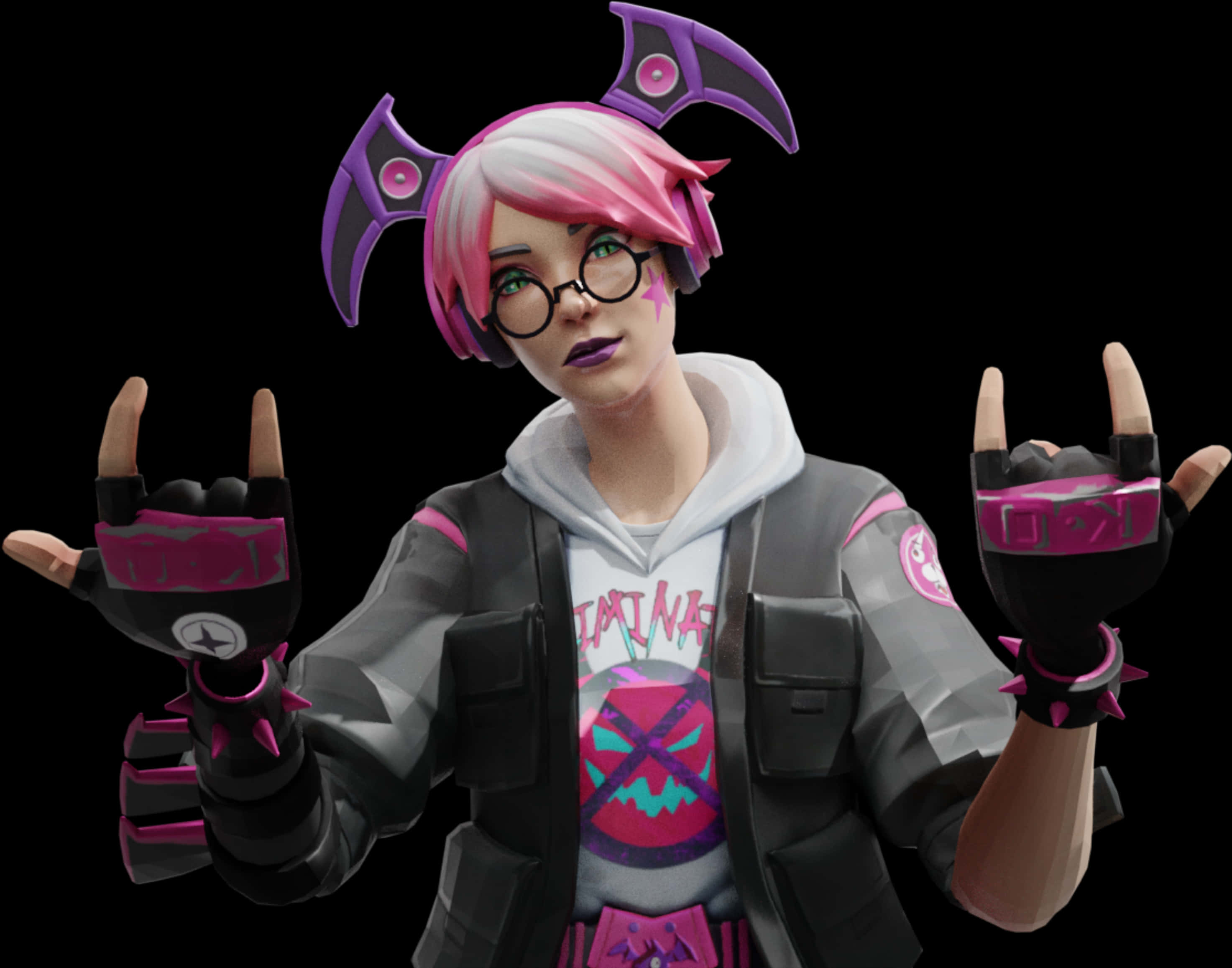 Fortnite Power Chord Outfit Rock On Gesture