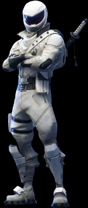 Fortnite White Armored Character Pose