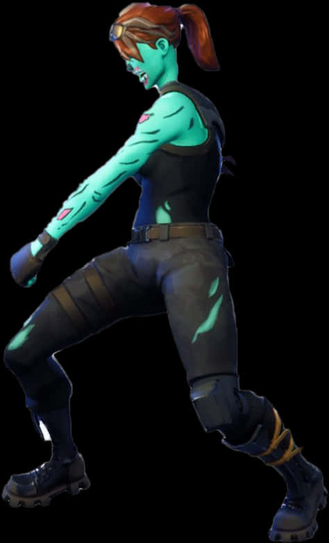 Fortnite Zombie Skin Female PNG with transparent background